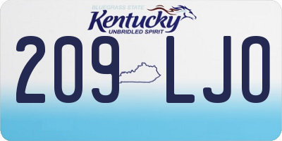 KY license plate 209LJO