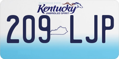 KY license plate 209LJP