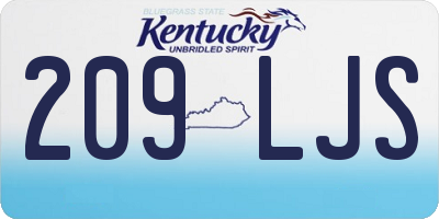 KY license plate 209LJS