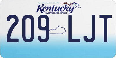 KY license plate 209LJT