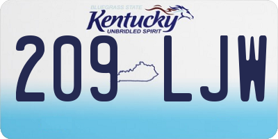 KY license plate 209LJW