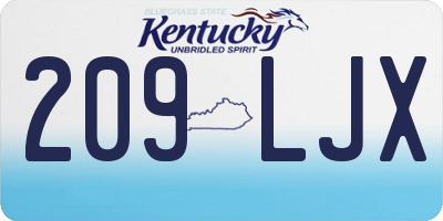 KY license plate 209LJX