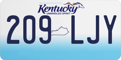 KY license plate 209LJY