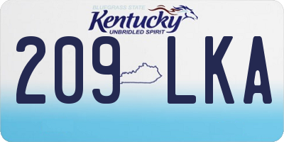 KY license plate 209LKA