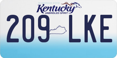 KY license plate 209LKE