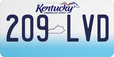 KY license plate 209LVD