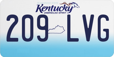 KY license plate 209LVG