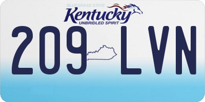 KY license plate 209LVN