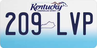 KY license plate 209LVP