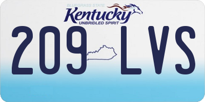 KY license plate 209LVS