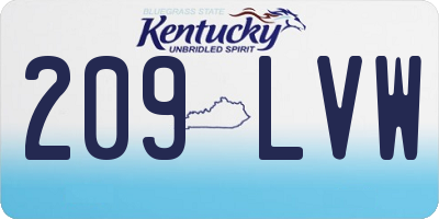 KY license plate 209LVW
