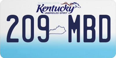 KY license plate 209MBD