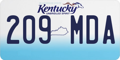 KY license plate 209MDA