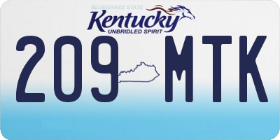 KY license plate 209MTK