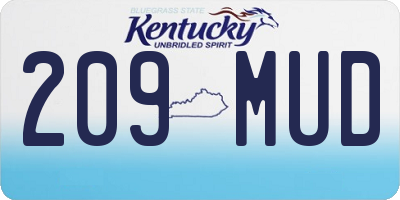 KY license plate 209MUD