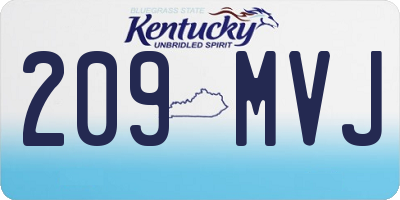 KY license plate 209MVJ