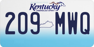 KY license plate 209MWQ