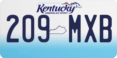 KY license plate 209MXB