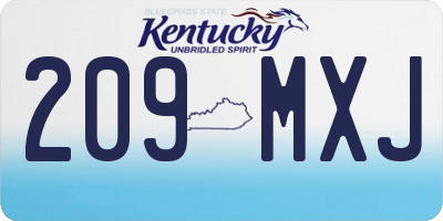KY license plate 209MXJ