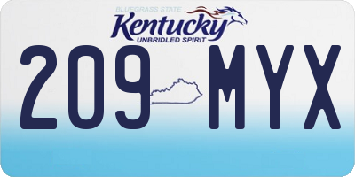KY license plate 209MYX