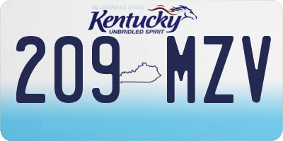 KY license plate 209MZV