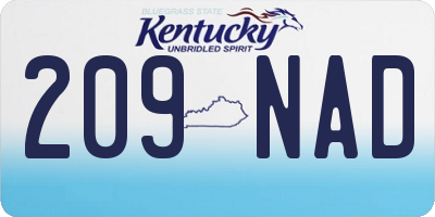 KY license plate 209NAD