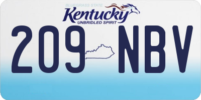 KY license plate 209NBV
