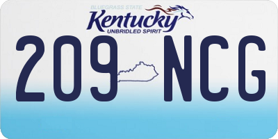 KY license plate 209NCG