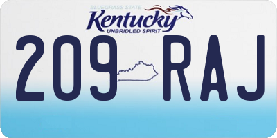 KY license plate 209RAJ