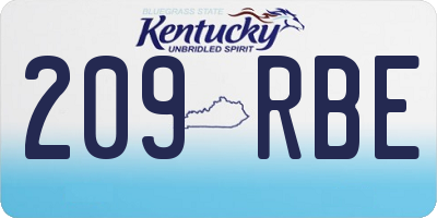 KY license plate 209RBE