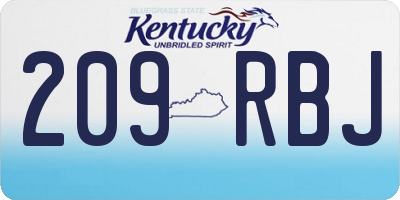 KY license plate 209RBJ