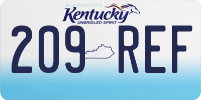 KY license plate 209REF