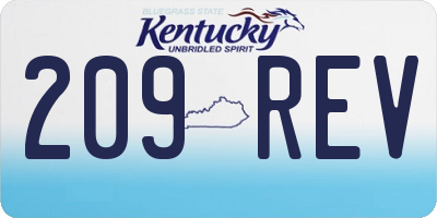 KY license plate 209REV