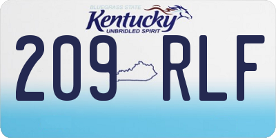 KY license plate 209RLF