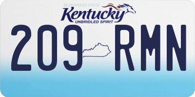 KY license plate 209RMN