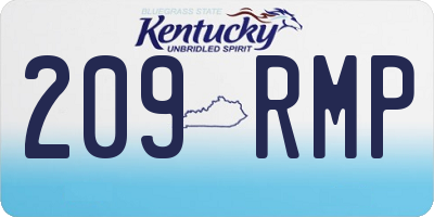 KY license plate 209RMP