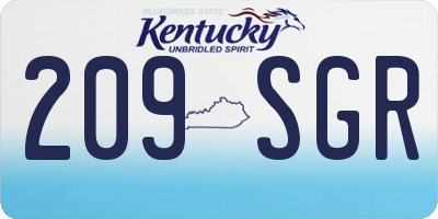 KY license plate 209SGR