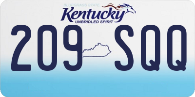 KY license plate 209SQQ