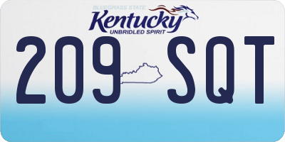 KY license plate 209SQT