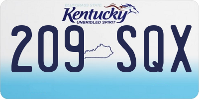 KY license plate 209SQX
