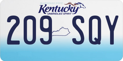 KY license plate 209SQY