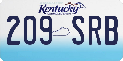 KY license plate 209SRB