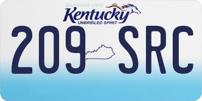 KY license plate 209SRC