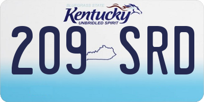 KY license plate 209SRD