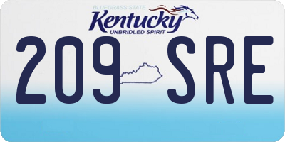 KY license plate 209SRE