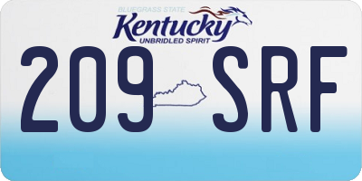 KY license plate 209SRF