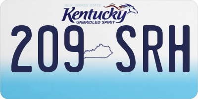 KY license plate 209SRH