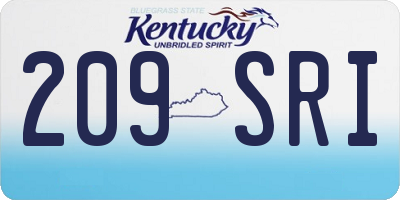 KY license plate 209SRI