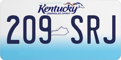 KY license plate 209SRJ