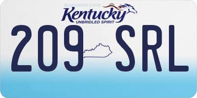 KY license plate 209SRL